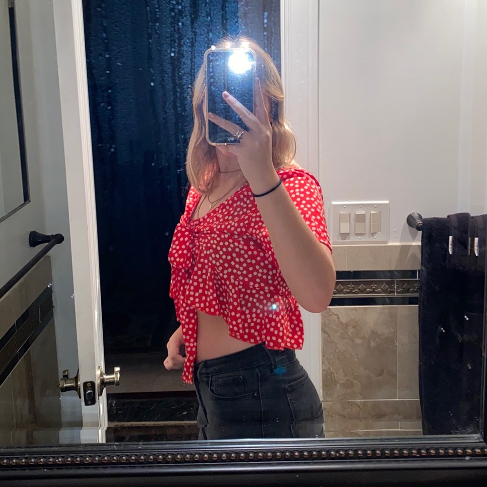 Red Tie Top Shein